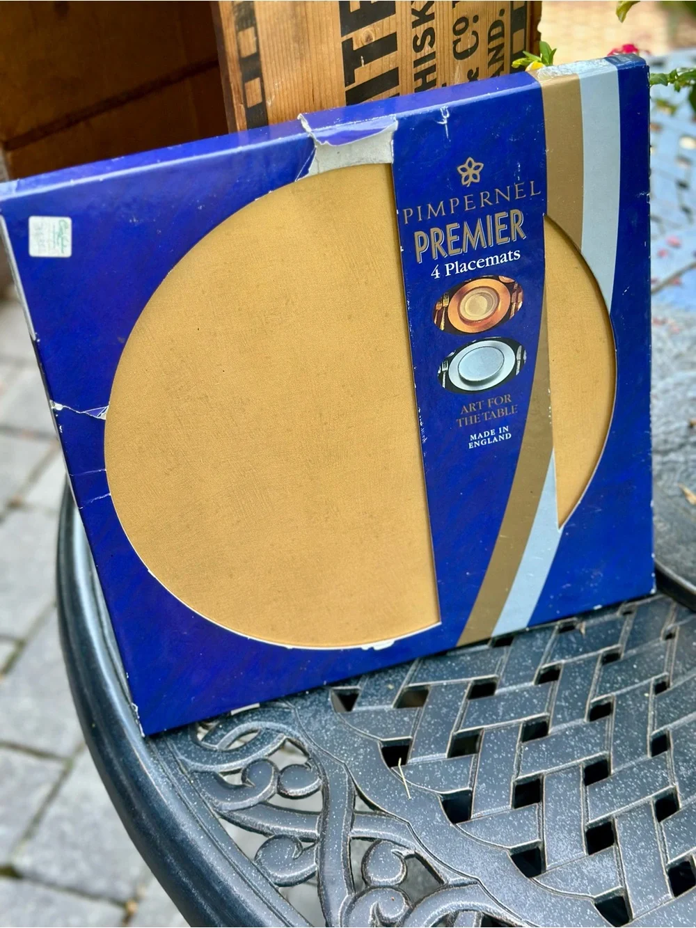 Pimpernel Premier Metallic Gold Placemats Made in England Cork Back Set of 4